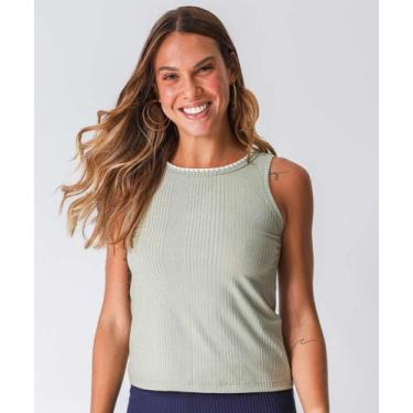 Imagem de Blusa Regata Feminina Canelada Marisa Verde-23015, Verde, G