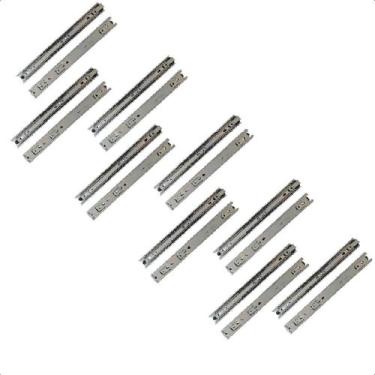 Imagem de 18 Corrediças Telescópicas 45Cm Gaveta Trilho Zinca. 9Pares - Rayco
