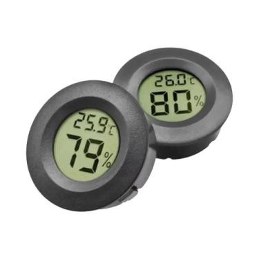 Imagem de Termômetro Higrômetro Digital LCD Interno Redondo Medidor De Umidade E