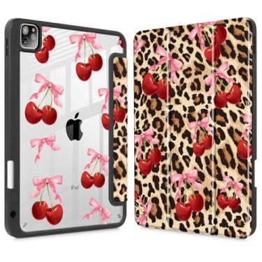 Imagem de May Chen Para iPad Pro 11 polegadas M2 4ª geração 2022, iPad Pro 11 3ª/2ª/1ª geração, suporte de lápis integrado com capa à prova de choque, capa traseira transparente transparente, despertar/hibernar