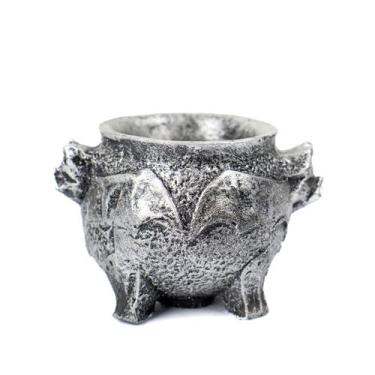 Imagem de Incensário Caldeirão Morcego Cinza 5 cm em Resina - Bialluz