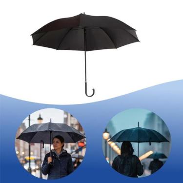 Imagem de Guarda Chuva Nylon 8 Varetas Cabo Curvo Preto Mizpa