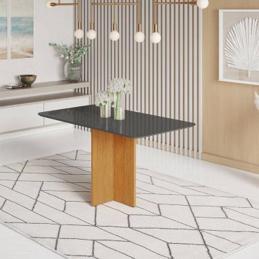 Imagem de Mesa Robusta Candian 120x80 com Vidro Canto Copo JCM Movelaria