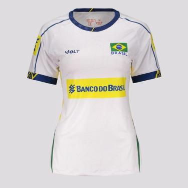 Imagem de Camisa Volt Brasil Vôlei CBV 2025 Feminina Branca, M