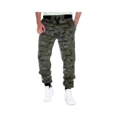 Imagem de Calças De Esporte Camufladas Para Homens Em Tamanho Grande, Casual, Co