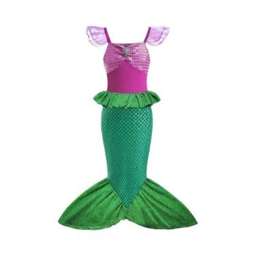 Imagem de Fantasia De Princesa Sereia Para Meninas, Vestido De Cosplay Para Fest