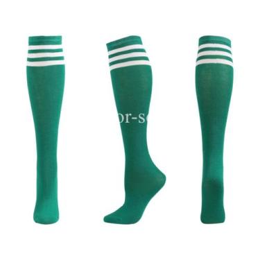 Imagem de Meias De Compressão Antiderrapantes Até O Joelho, Listradas, Para Fute