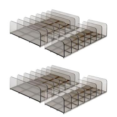 Imagem de Diakey Pacote com 4 organizadores de maquiagem para paleta de sombras, porta-cosméticos de acrílico com 7 seções para penteadeira, gaveta, banheiro, organizador de correspondência, porta-cartões de