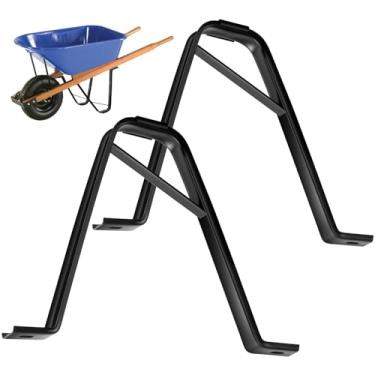 Imagem de MorningRo 2 peças de carrinho de mão de aço resistente suportes de barril de roda de substituição de pernas de substituição para carrinho de mão de construção, carrinho de quintal, carretilhas de