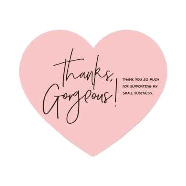 Imagem de Etiquetas De Agradecimento Em Forma De Coração Rosa 50 100 Unidades 5 