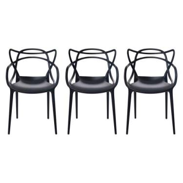 Imagem de Kit com 3 Cadeiras Allegra Resistente  Design Moderno e Conforto para 