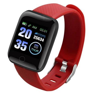 Imagem de Relogio Inteligente Smartwatch D13 Vermelho Km Kcal Fc