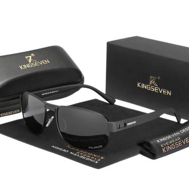 Imagem de Óculos Design Polarizado Uv400 óculos De Sol Vintage 7309 Preto