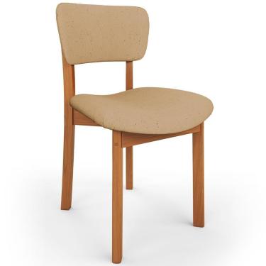 Imagem de Cadeira Para Sala De Jantar Cozinha Living Estofada Dara L02 Linho Bege Escuro - Lyam Decor
