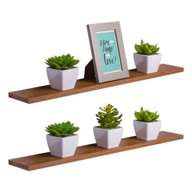 Imagem de Kit 2 Prateleiras 70 X 15cm Freijó Suporte Invisível