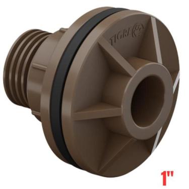 Imagem de Adaptador Soldável Com Flange E Anel Curto Para Caixa Dágua PVC Marrom