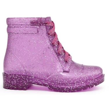 Imagem de Bota Feminina salto infantil Coturno Lilas Gliter Super estilo - Free 