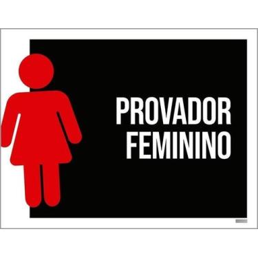 Imagem de Kit 5 Placa Acm Provador Feminino 18X23 - Sinalizo