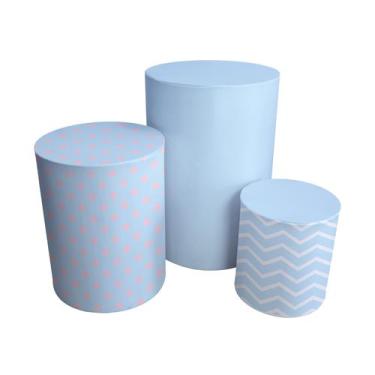 Imagem de Trio Capas Para Cilindro Versátil Candy Color Azul Serenity Chevron e 