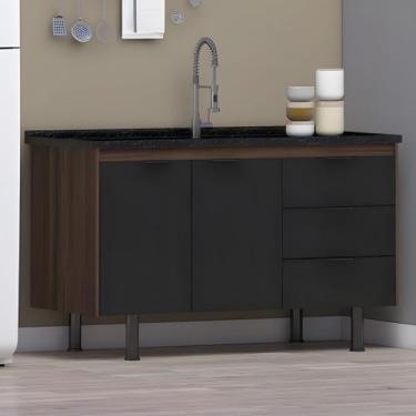 Imagem de Gabinete de Cozinha 2 Portas Armário 100% Mdf Multiuso 144cm - Rainha 