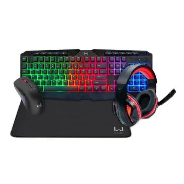 Imagem de Kit Gamer Multi Air Drop, Teclado, Mouse, Headset E Mousepad, Preto - Tc304