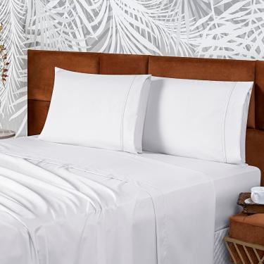 Imagem de Jogo De Lençol Conforto Queen 3 Peças Micropercal 200 Fios C- Elástico - Branco