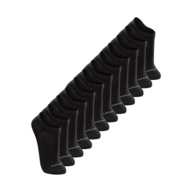Imagem de Kit 12 Pares de Meias Esportiva Invisível Lupo 3170-089, Preto, 41-44