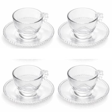 Imagem de Conjunto 04 Xícaras de Chá de Cristal 180ml Pearl Wolff