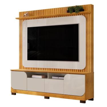 Imagem de Estante Painel Para 65 Pol 182cm Ripado Vanie D04 Bali-cedro - Mpozenato