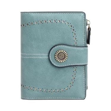 Imagem de Carteira Feminina Antifurto RFID Retrô Com Zíper, Fecho E Bolso Para M