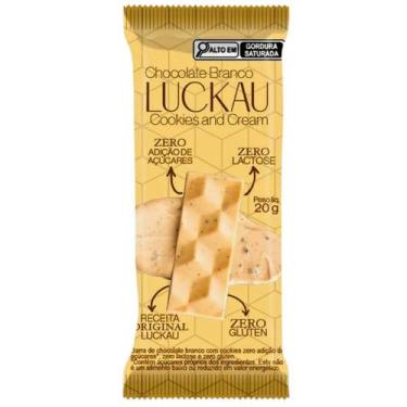 Imagem de Chocolate Branco com Cookies Sem Açúcar Luckau 20g