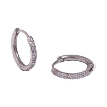 Imagem de Brincos Huggie Hoop Com Cristais Transparentes E Pedras Preciosas, Rev