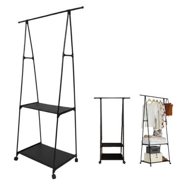 Imagem de Rack de Roupas Arara Sapateira Cabideiro Closet Prateleira Guarda Roupa Movel Aberto Rodas  Quarto Atelie Kitnet