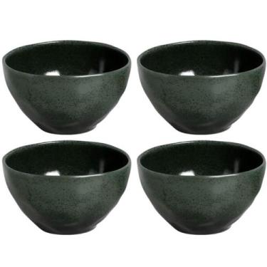 Imagem de Kit 4 Bowls Orgânico Arauco 558ml Porto Brasil Verde Cerâmica Cozinha 