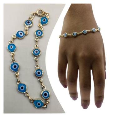 Imagem de Kit colar e pulseira olho grego - Pistris Imports