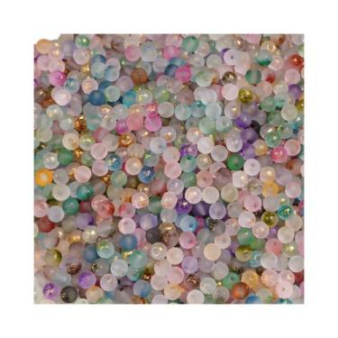 Imagem de Contas De Vidro Fosco Dourado Salpicado De 4mm, 100 Peças Para Joias A