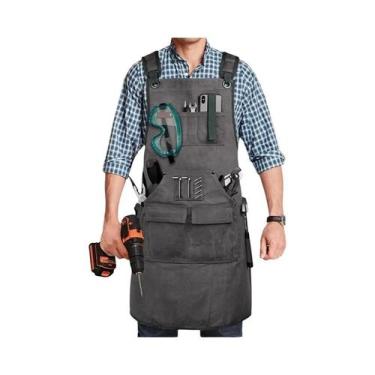 Imagem de Avental Retrô Impermeável Para Marcenaria, Lona Grossa Encerada, Elega