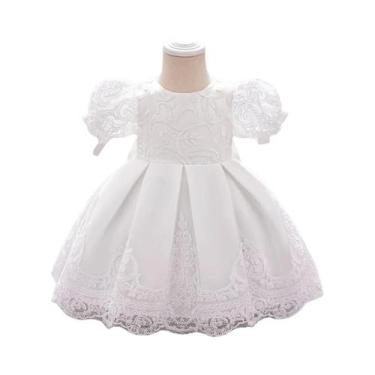 Imagem de Vestido De Festa Para Bebê Princesa Com Laço Grande Para 1º Aniversári