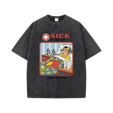 Imagem de Camiseta Feminina De Verão De Algodão, Manga Curta, Respirável, Confor