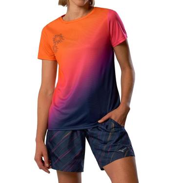Imagem de Camiseta de Corrida Mizuno Core Graphic Feminina GG Laranja-Feminino