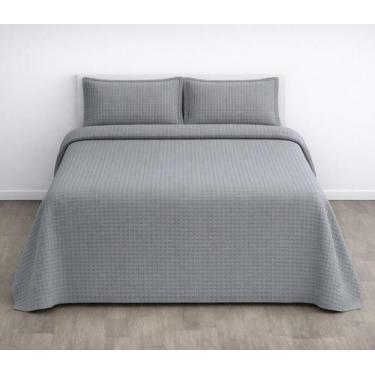 Imagem de Kit Colcha Casal Algodão Piquet Gênova Hotel 220x240 cm Teka 3 Peças, 