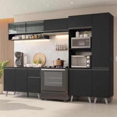 Imagem de Armário De Cozinha Completa 300 Cm Preto Nice Madesa 09 Preto