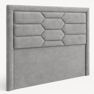 Imagem de Cabeceira Casal King Cama Box 195 Cm Roma Veludo Cinza - Nexta Casa