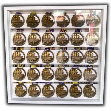 Imagem de Expositor Porta 50 Medalhas (8cm) cod46-1 Cor:Preto - Genérico, Branco