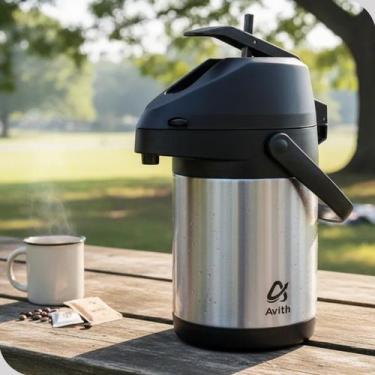 Imagem de Garrafa Térmica Avitherm 2,5L Inox Parede Dupla a Vácuo com Alavanca d