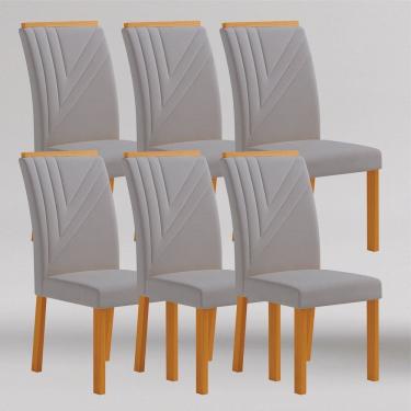 Imagem de Conjunto 6 Cadeiras de Jantar em Mdf Miami Yescasa Freijó/Cinza