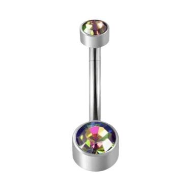 Imagem de Piercing De Umbigo Feminino Em Titânio 14G Com Pedra CZ Premium - Joia
