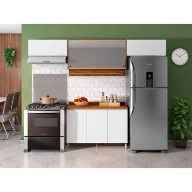 Imagem de Cozinha Completa Amazonita 7 Portas MDP com Tampo e 3 Prateleiras 120.1cm Estilo Moderno