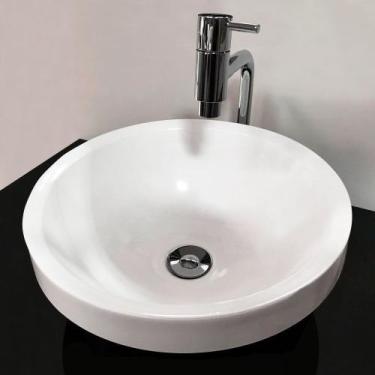 Imagem de Kit Cuba Redonda Sobrepor Com Torneira e Valvula Click Inox  - DOCELAR