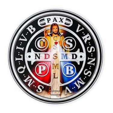 Imagem de Adesivo Medalha de São Bento com Jesus Misericordioso 10 cm - FORNECED